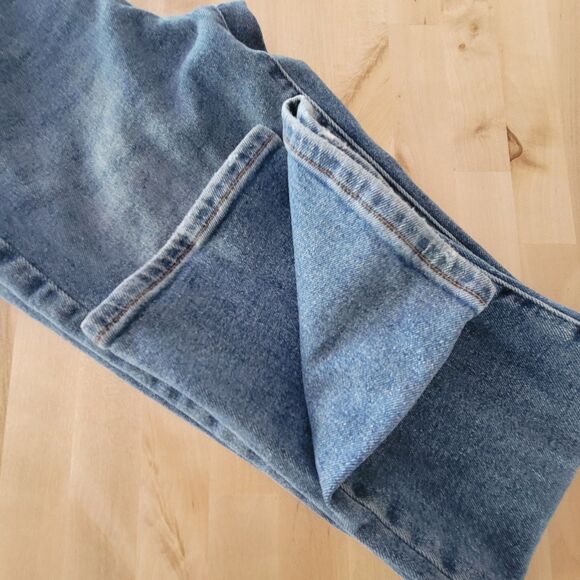 Forever 21 KIDS Girls SZ 9/10 Flared Denim Jeans Blue Adjustable Waist Preppy - Picture 14 of 15